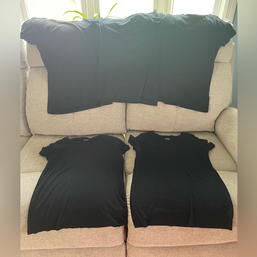 Mossimo Supply Co. Black Crewneck T-Shirts-set of 5